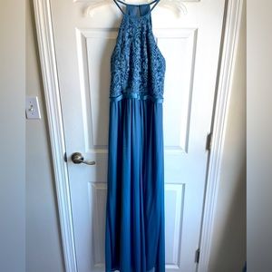 David’s Bridal Bridesmaids Dress, Size 8, Steel Blue